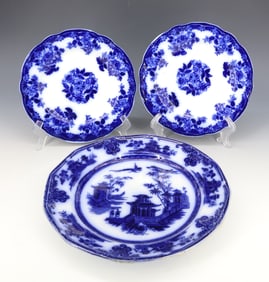 (3) FLOW BLUE PLATES