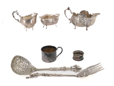 19TH C 800 SILVER CREAMER SUGAR