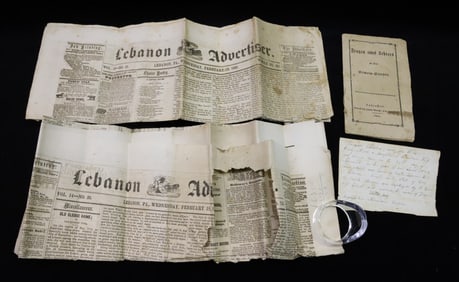 19TH C. NEWSPAPERS AND PAPERWORK