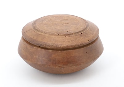19TH C. TREENWARE SUGAR BOWL
