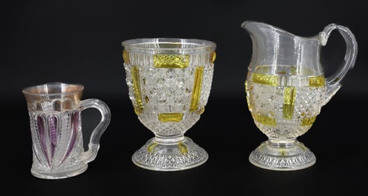 (3) VICTORIAN PRESSED GLASS