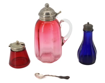 (4) SANDWICH GLASS,VICTORIAN GLASS