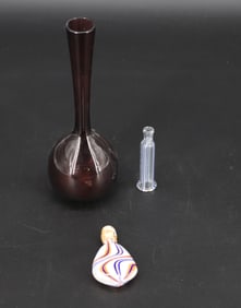 LOT OF SCENT BOTTLES AND VASE