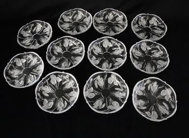 (11) MIKASA GLASS SALAD PLATES