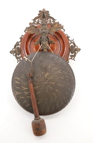 19TH C BRONZE WALL GONG