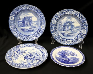 (4) EARLY STAFFORDSHIRE PLATES