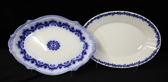 (2) FLOW PLATTER CELTIC PATTERN AND TRANSFERWARE