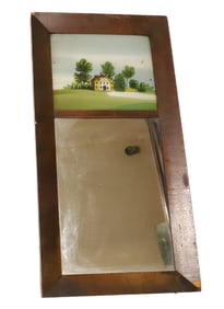 19TH C. REVERSE PAINTED MIRROR