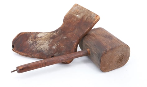 WOODEN MALLET AND BOOT FORM