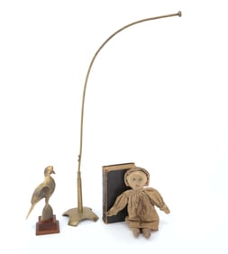 PRAYER BOOK, DOLL, HORN CARVING AND MORE