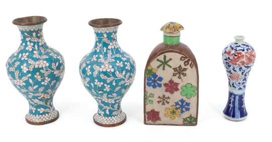 LOT OF PORCELAIN AND CLOISONNE ITEMS
