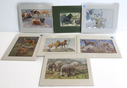 (7) VINTAGE DOG PRINTS