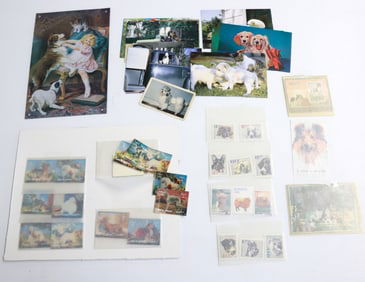 LOT OF VINTAGE DOG RELATED ITEMS