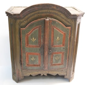 18TH C. PAINTED TWO-DOOR CUPBOARD