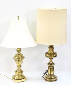 (2) STIFFEL BRASS TABLE LAMPS