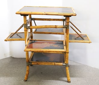 AESTHETIC MOVEMENT BAMBOO FOLDING TABLE