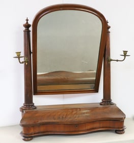 EMPIRE FIGURED MAHOGANY DRESSER MIRROR