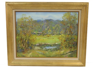 IMPRESSIONIST LANDSCAPE PAINTING, OIL ON CANVAS