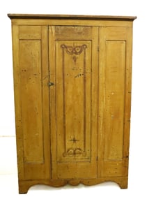 PAINT DECORATED ONE DOOR CABINET