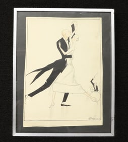 ART DECO ERA FRAMED DRAWING