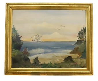 SEASCAPE, OIL ON BOARD