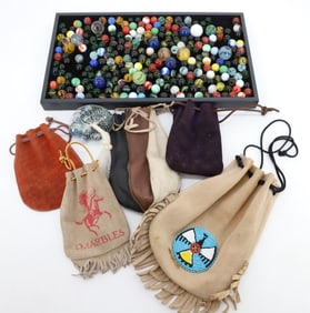 LARGE LOT OF MARBLES AND BAGS