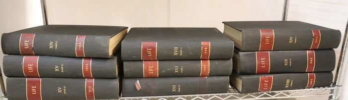 (9) BOUND VOLUMES OF LIFE MAGAZINES