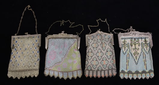 (4) ART DECO ERA MESH BAGS
