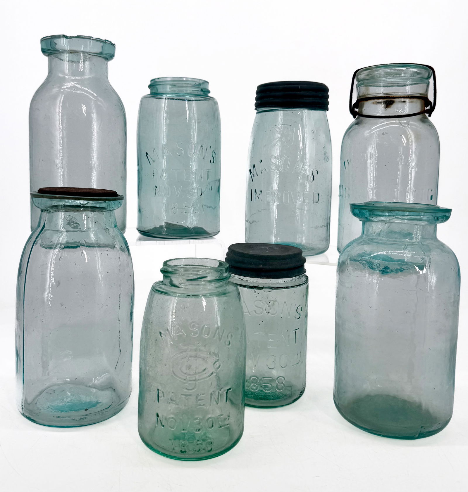 (8) VARIOUS ANTIQUE FRUIT JARS (1 of 7)