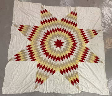 LOT OF VINTAGE TEXTILES: INCLUDING: QUILT SQUARES, QUILT TOP (84" X 84", HAND AND MACHINE SEWN), FEED SACK MATERIAL AND MORE. PLEASE READ CAREFULLY - Terms for Purchasing and Shipping of Auction Items. Please read carefully b
