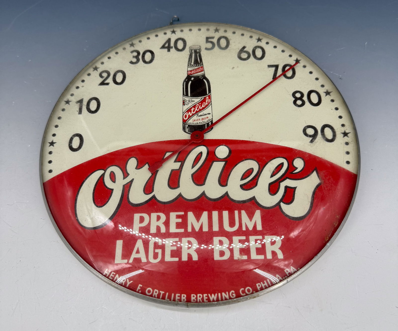 VINTAGE ORTLIEB'S LAGER BEER THERMOMETER (1 of 3)