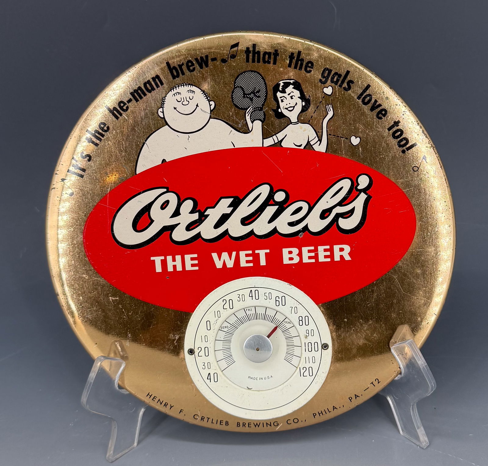 VINTAGE ORTLIEB'S BEER THERMOMETER (1 of 3)