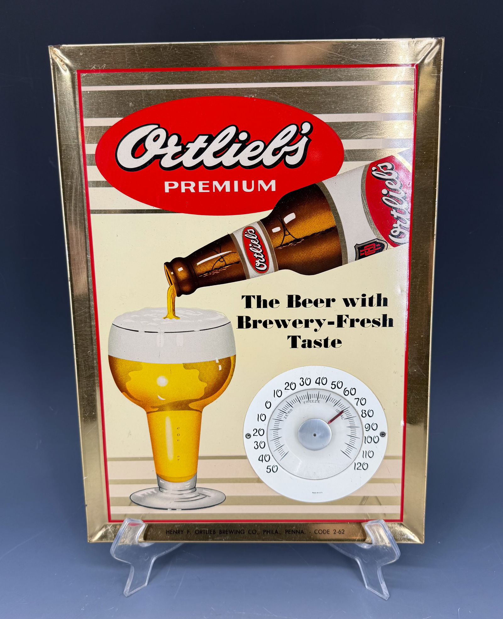 VINTAGE ORTLIEB'S BEER THERMOMETER ADVERTISER (1 of 3)