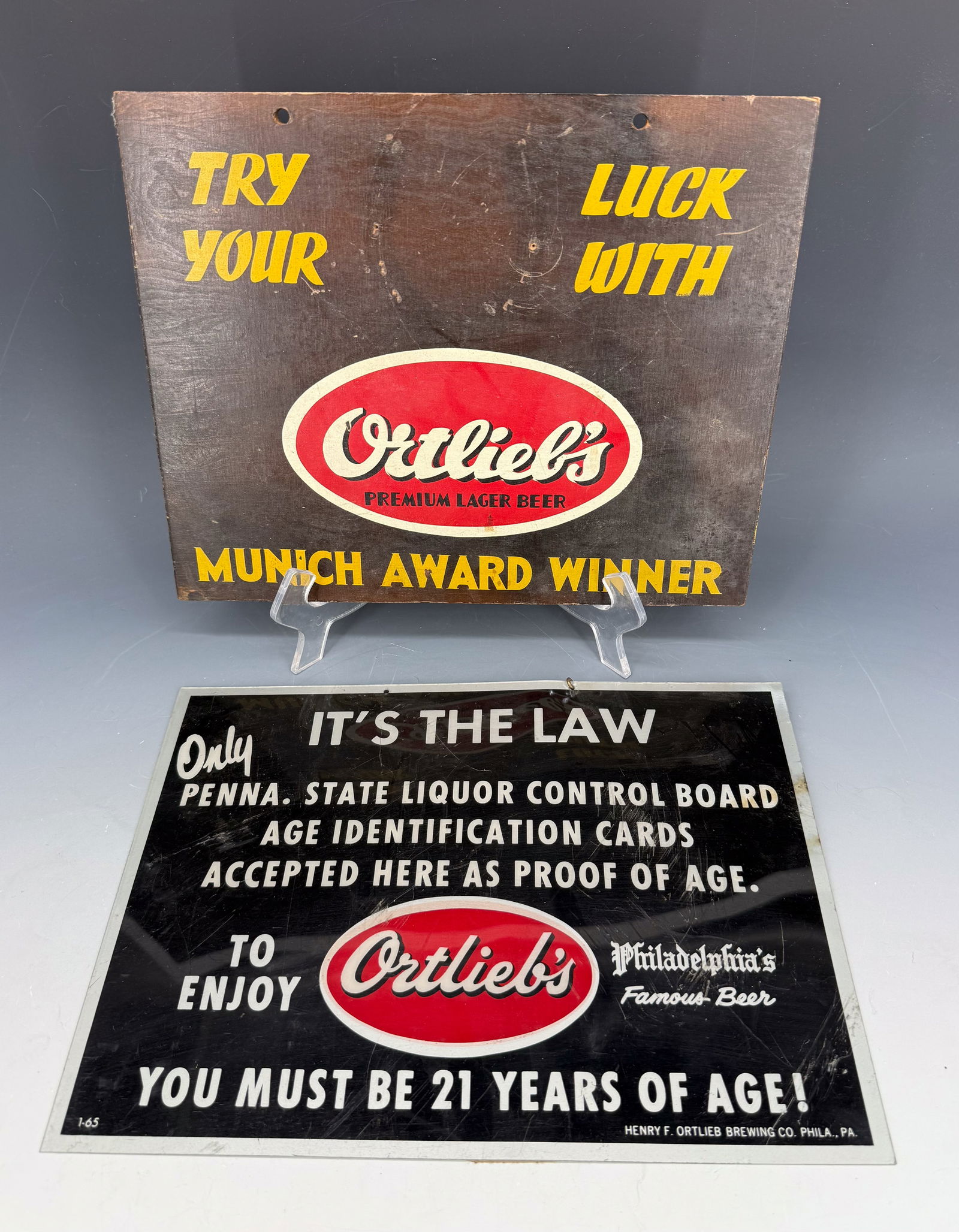 (2) ORTLIEB'S BEER SIGNS (1 of 2)