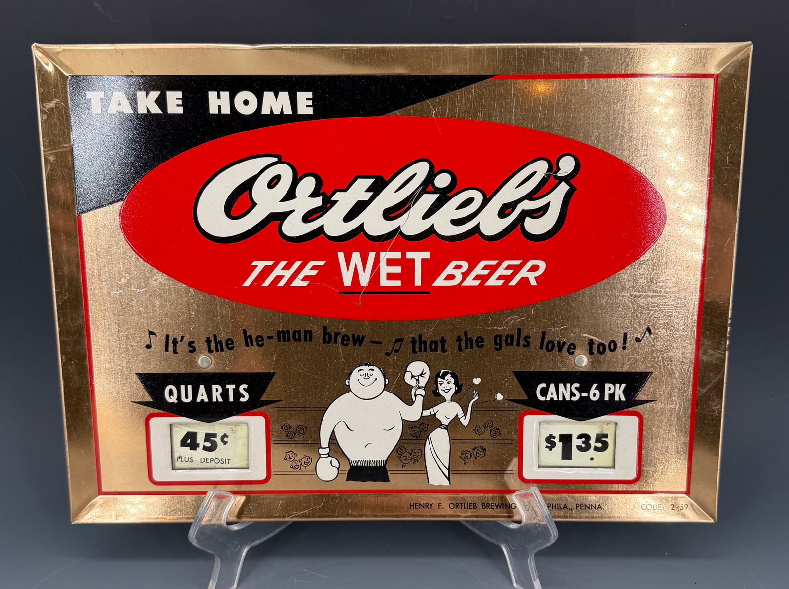 ORTLIEB'S BEER ADVERTISING PRICE SIGN (1 of 3)