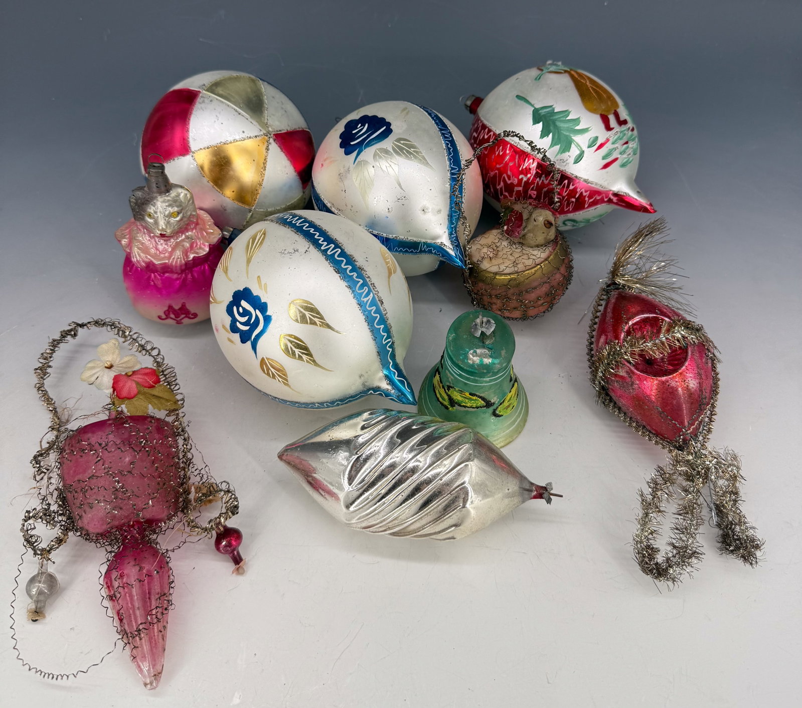 LOT OF ANTIQUE CHRISTMAS ORNAMENTS: (10) VARIOUS GLASS ORNAMENTS. LARGEST 6" L. PLEASE READ CAREFULLY - Terms for Purchasing and Shipping of Auction Items. Please read carefully before bidding. Hartzell’s Auction Gallery. Hartzell