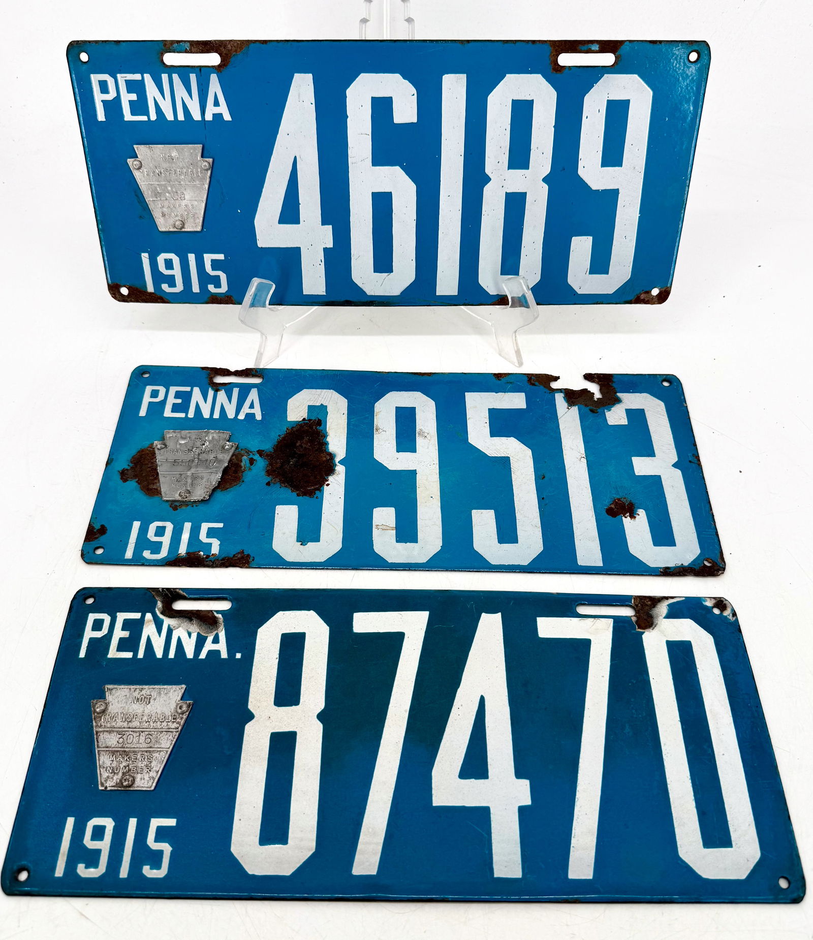 (3) 1915 PENNSYLVANIA LICENSE PLATES (1 of 2)
