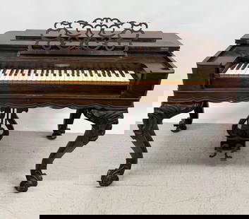 19TH C. MELODEON, TREAT LINSLEY & CO.: MID-19TH C. NEW HAVEN, CT. 32" X 42 1/2" X 22". PLEASE READ CAREFULLY - Terms for Purchasing and Shipping of Auction Items. Please read carefully before bidding. Hartzell&#8217;s Auction Gallery. Hart