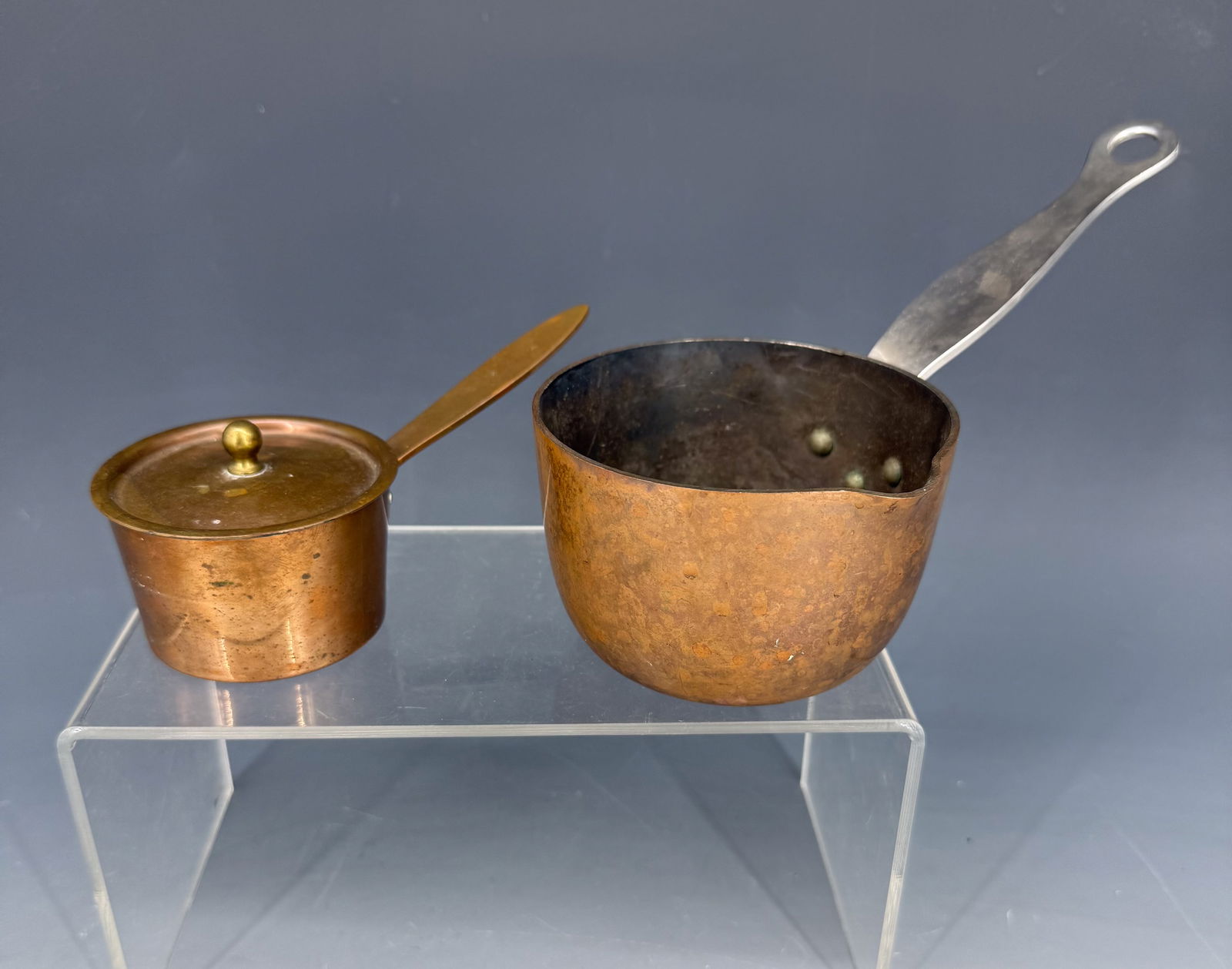 (2) MINIATURE COPPER POTS (1 of 3)