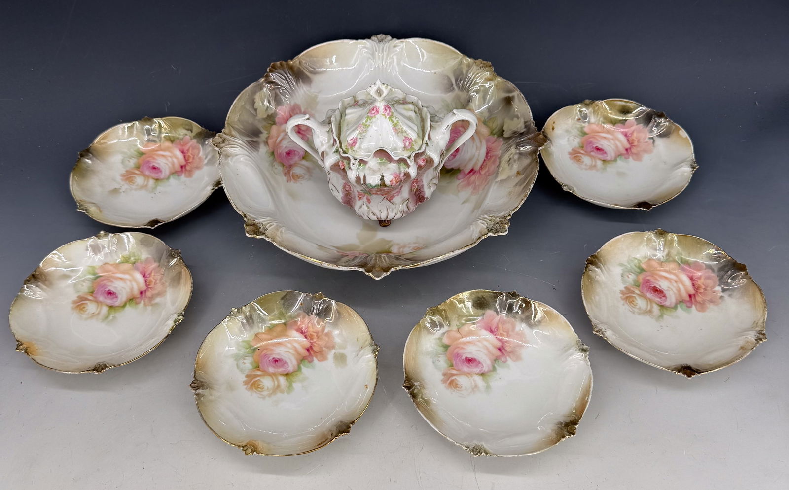 LOT OF R.S. PRUSSIA FLORAL DISHES (1 of 7)