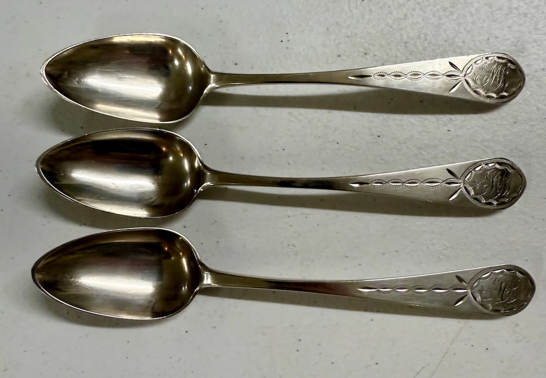 WILLIAM GRIGG, NEW YORK COIN SILVER SPOON LOT (1 of 4)