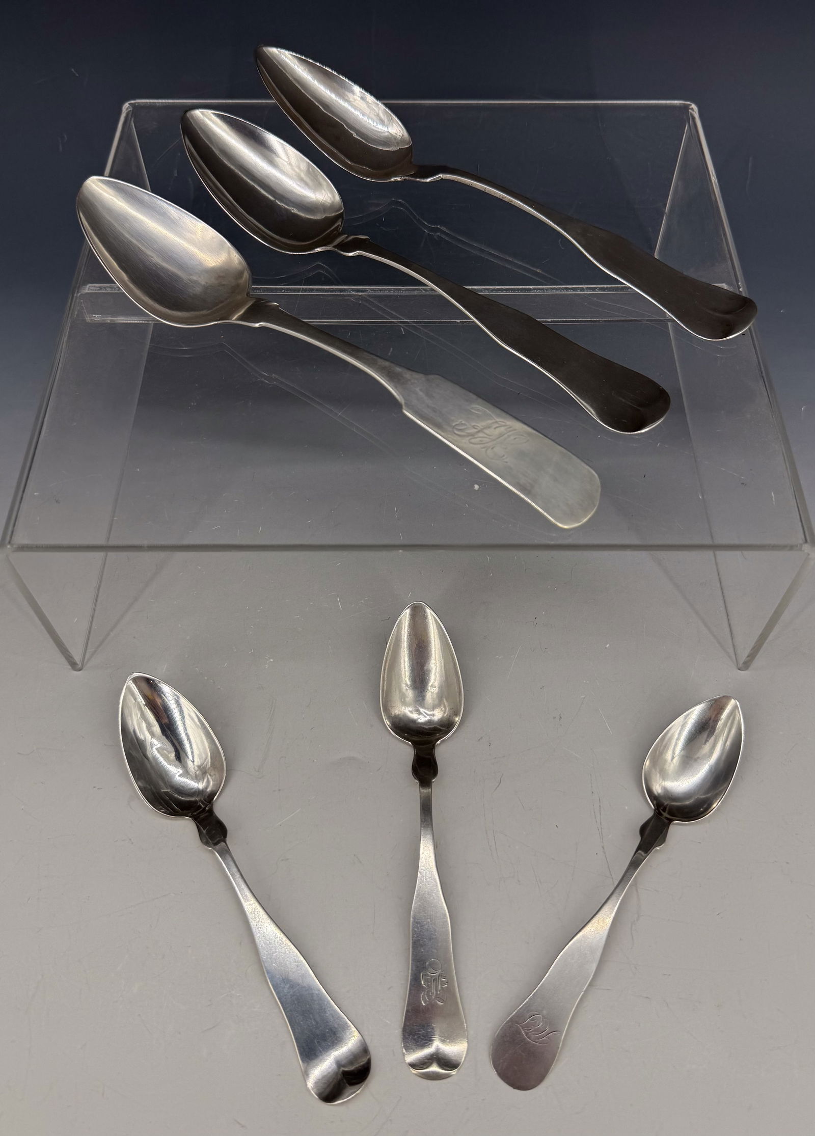 LOT OF MASSACHUSETTS COIN SILVER SPOONS (1 of 5)