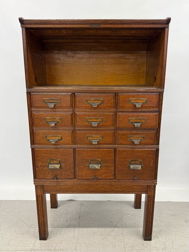 OAK STACKING OFFICE FILE CABINET (1 of 9)