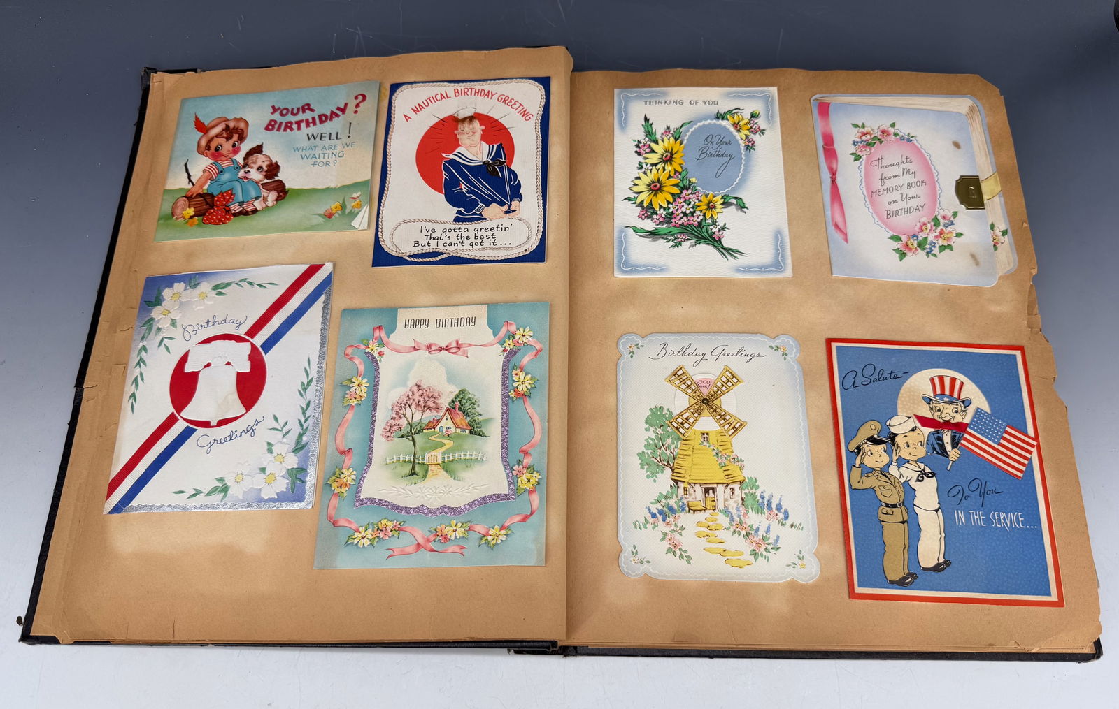 MILITARY SCRAPBOOK ALBUM OF BIRTHDAY CARDS (1 of 10)