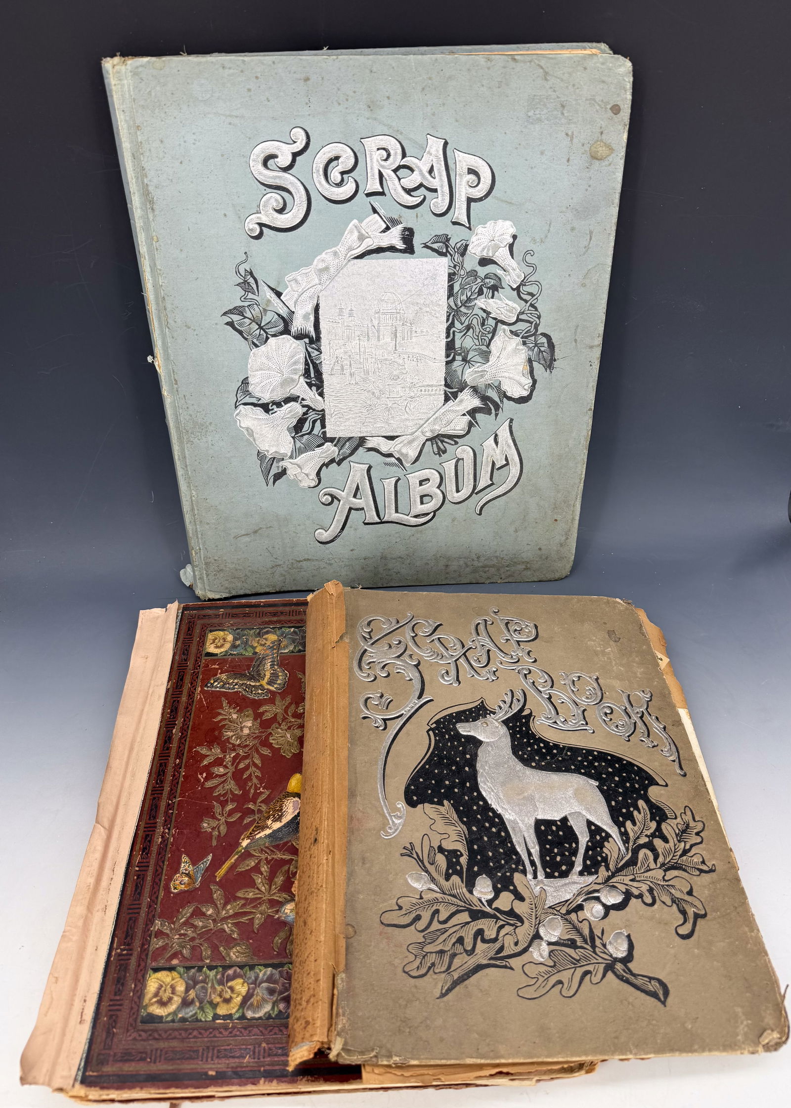 (3) VICTORIAN SCRAPBOOK ALBUMS (1 of 10)
