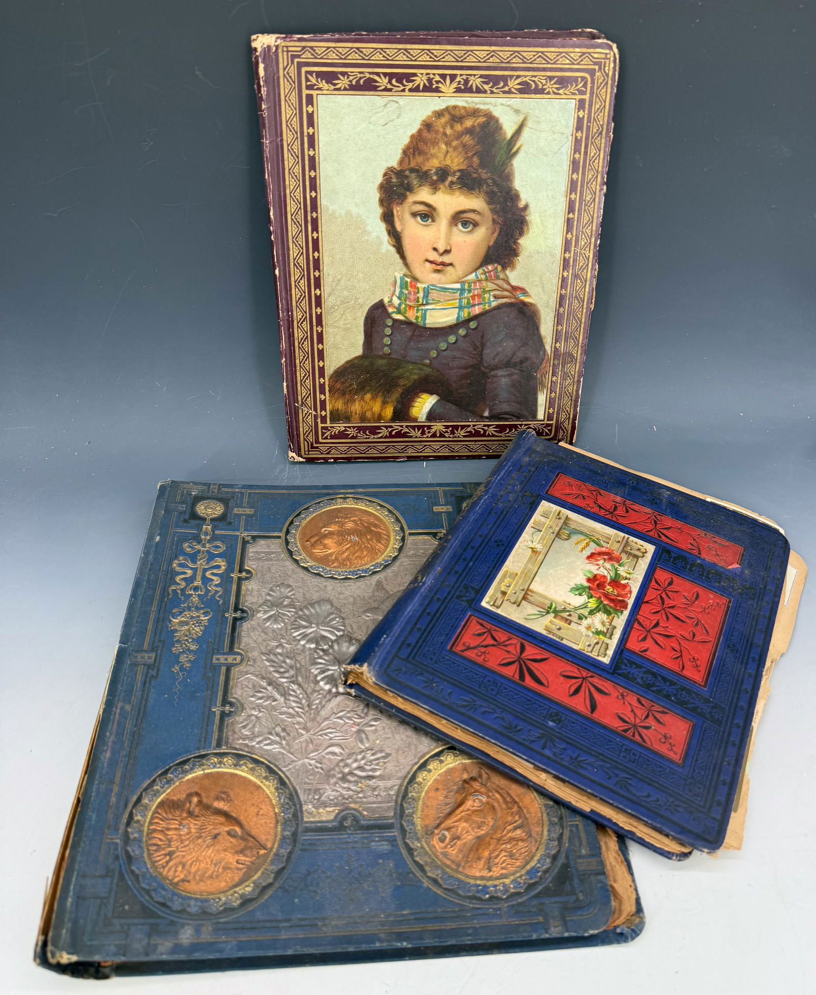 (3) VICTORIAN SCRAPBOOK ALBUMS (1 of 14)