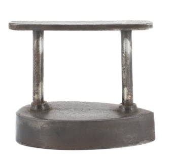 FRENCH SMALL SIZE FLAT IRON: TEAR DROP FORM WITH TALL POSTS AND BAR HANDLE. 4" L. PLEASE READ CAREFULLY - Terms for Purchasing and Shipping of Auction Items. Please read carefully before bidding. THIS IS AN ONSITE AUCTION