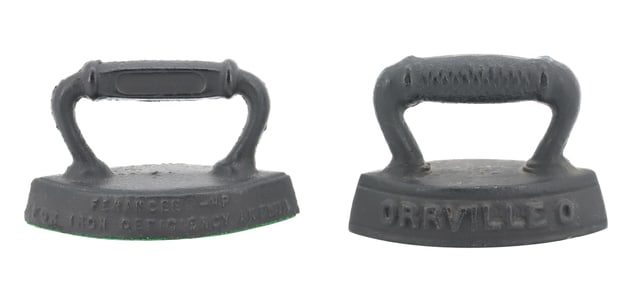 (2) SMALL SIZE ADVERTISING IRONS
