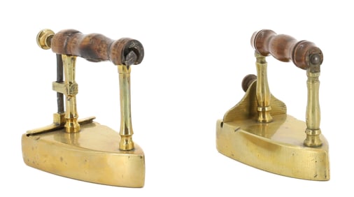 (2) SMALL SIZE BRASS SLUG IRONS