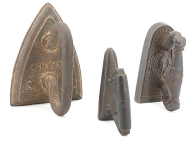 (3) EARLY FLAT IRONS